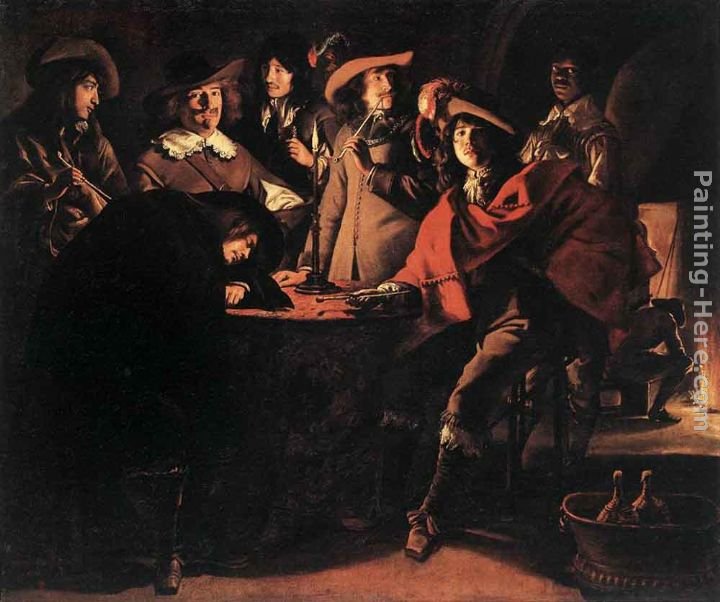 Louis Le Nain Smokers in an Interior